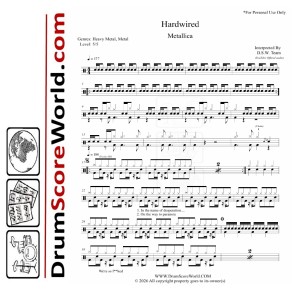 Metallica - Hardwired – Drum Sheet + Play-Along Track